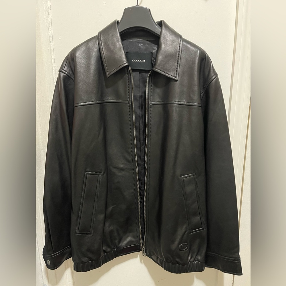 Coach Oversized Leather Jacket Female Size Medium